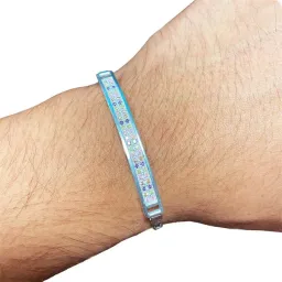 Esclava Moderna Placa con Zirconias Multicolor Plata .999 - Imagen 4