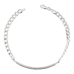 Pulsera Esclava Plata .925 Barbada Cubana Hombre 21cm con Placa - Imagen 4