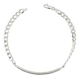 Pulsera Esclava Plata .925 Barbada Cubana Hombre 21cm con Placa - Imagen 4
