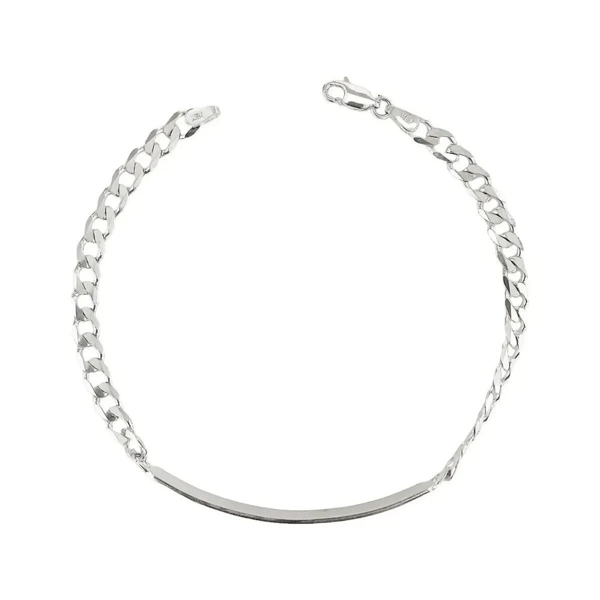 Pulsera Esclava Plata .925 Barbada Cubana Hombre 21cm con Placa - Imagen 4
