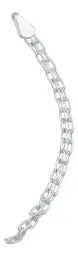 Esclava Pulsera Plata Ley 925 Diseño Bismark con Placa Grabable - Imagen 3