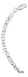 Esclava Pulsera Plata Ley 925 Diseño Bismark con Placa Grabable - Imagen 4