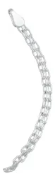 Esclava Pulsera Plata Ley 925 Diseño Bismark con Placa Grabable - Imagen 5