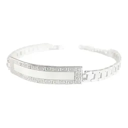 Esclava Cadena Rolo Plata 925 con Placa Lisa Ajustable Unisex - Imagen 2