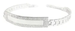 Esclava Cadena Rolo Plata 925 con Placa Lisa Ajustable Unisex - Imagen 2