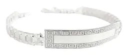Esclava Cadena Rolo Plata 925 con Placa Lisa Ajustable Unisex - Imagen 3