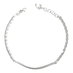 Esclava Cadena Rolo Plata 925 con Placa Lisa Ajustable Unisex - Imagen 4
