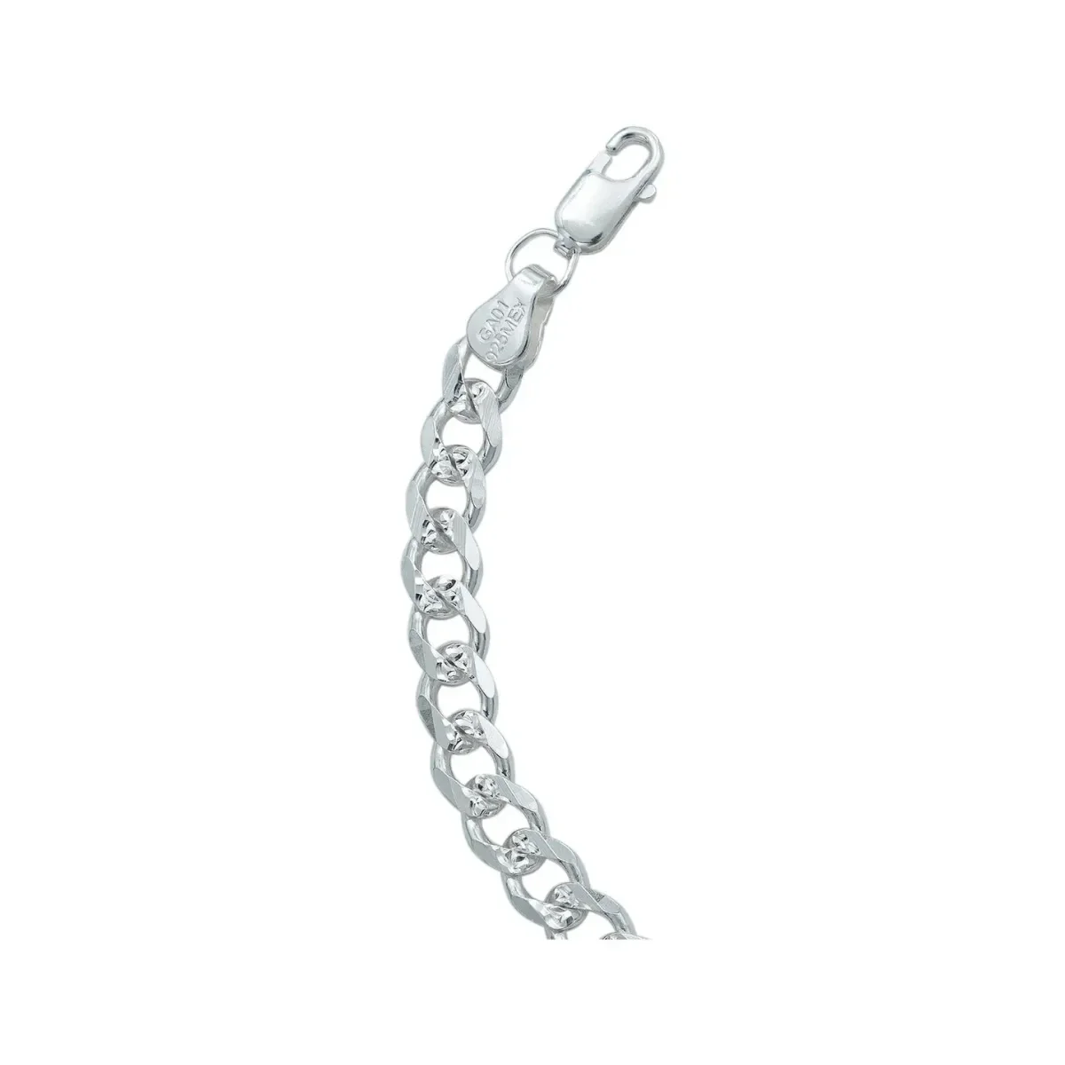 Esclava Cubana Diamantada 6mm Plata .925 19cm - Imagen 4