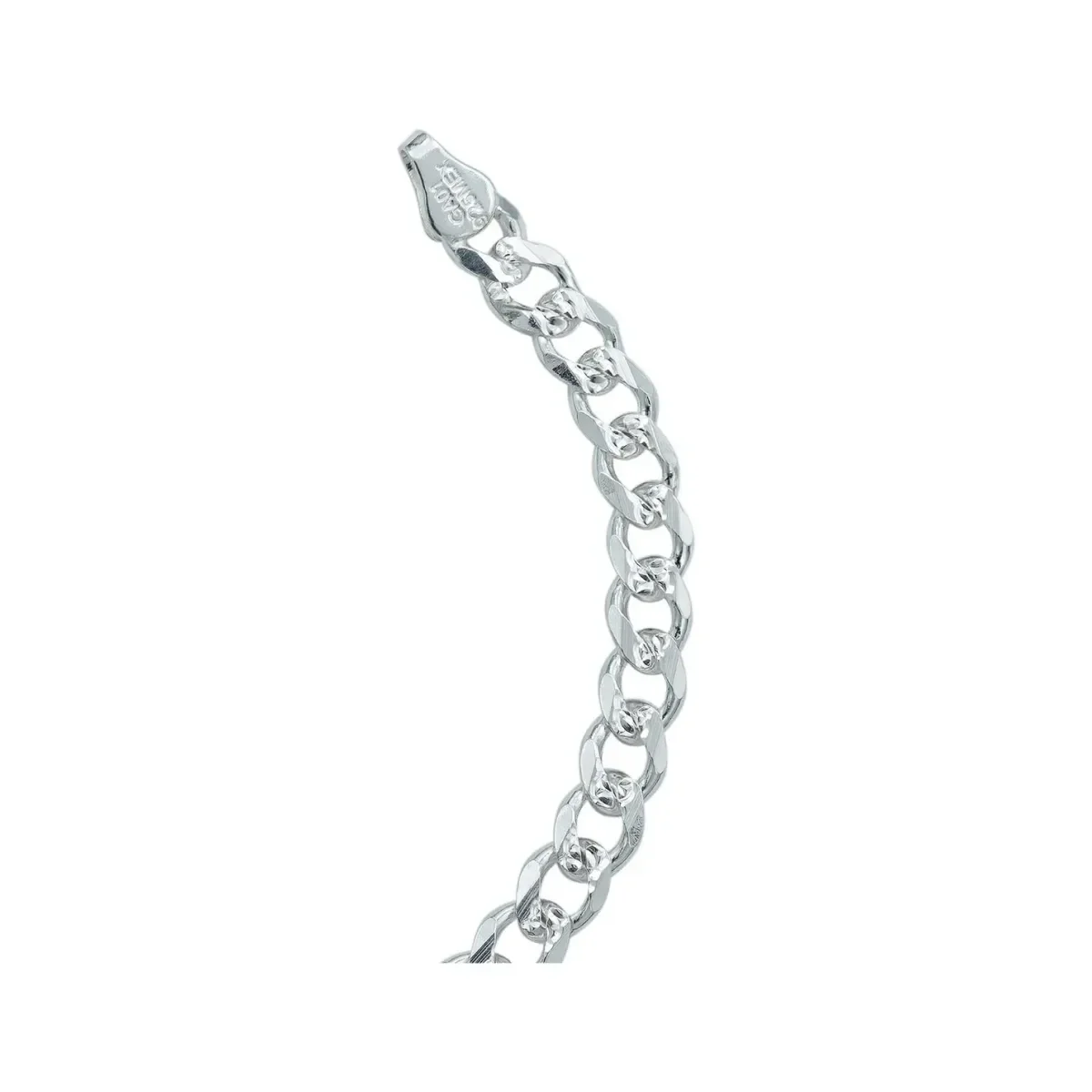 Esclava Cubana Diamantada 6mm Plata .925 19cm - Imagen 5