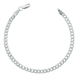 Esclava Cubana Diamantada Plata .925 20.5cm - Imagen 1