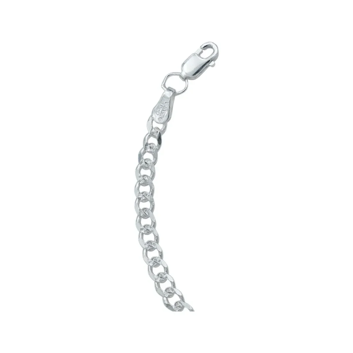 Esclava Cubana Diamantada Plata .925 20.5cm - Imagen 4