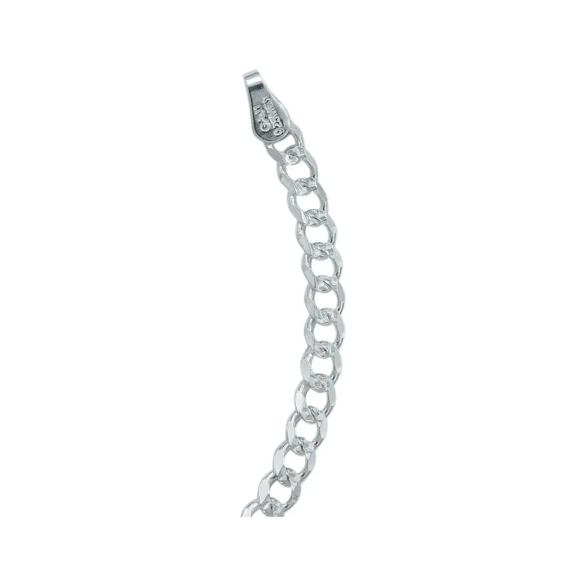 Esclava Cubana Diamantada Plata .925 20.5cm - Imagen 5