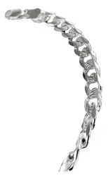 Esclava Pulsera Plata .925 Cubana Diamantada para Hombre 21.5 cm - Imagen 4