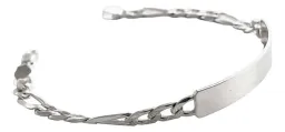Esclava Pulsera Plata .925 Cubana Diamantada para Hombre 21.5 cm - Imagen 6