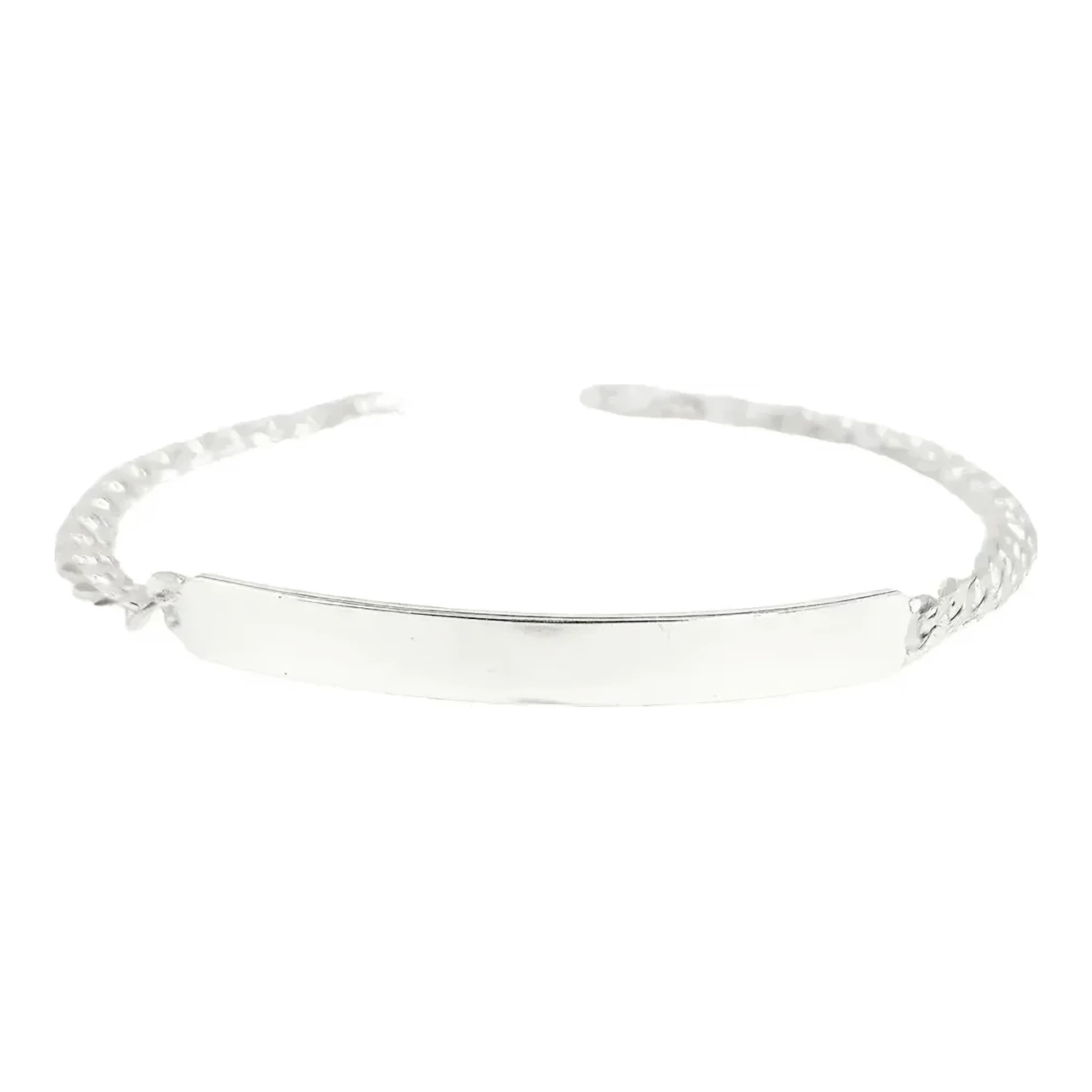 Pulsera Esclava Plata 925 Ley Cubana con Placa Grabable para Hombre - Imagen 2