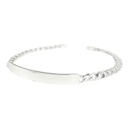 Pulsera Esclava Plata 925 Ley Cubana con Placa Grabable para Hombre - Imagen 3