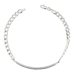 Pulsera Esclava Plata 925 Ley Cubana con Placa Grabable para Hombre - Imagen 4