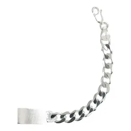 Esclava de Plata 925 Cadena Cubana para Hombre con Placa Lisa - Imagen 3