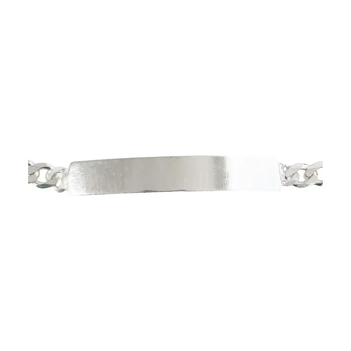 Esclava de Plata 925 Cadena Cubana para Hombre con Placa Lisa - Imagen 4