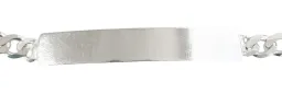 Esclava Cubana Placa Lisa Plata .925 6mm 20cm - Imagen 2