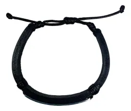 Esclava Plata 925 Cuero Violeta Zirconias Ajustable Unisex - Imagen 3