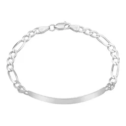 Esclava de Plata .925 Figaro Placa Lisa 18 cm para Hombre - Imagen 2