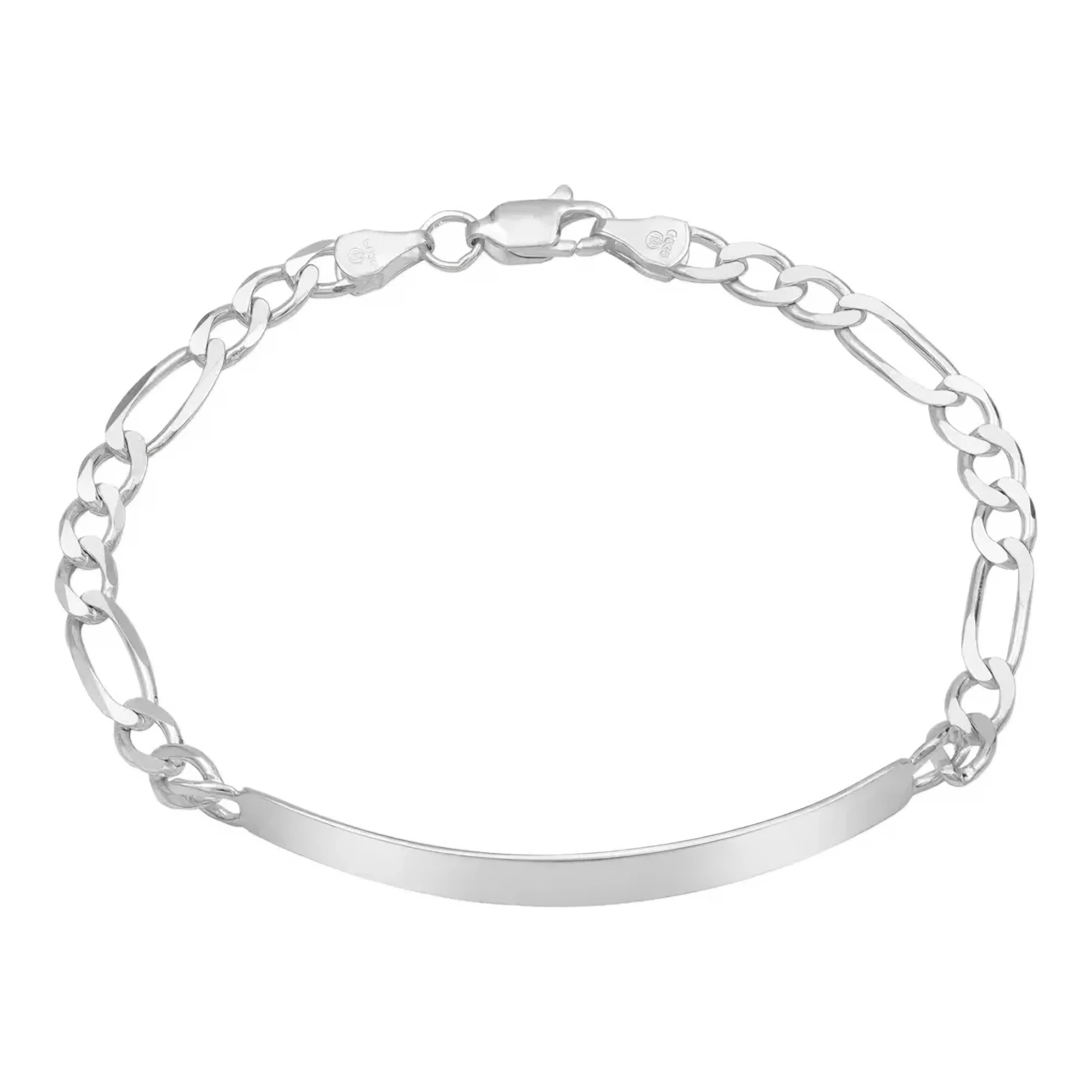 Esclava de Plata .925 Figaro Placa Lisa 18 cm para Hombre - Imagen 2