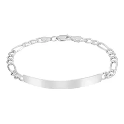Esclava de Plata .925 Figaro Placa Lisa 18 cm para Hombre - Imagen 3