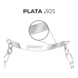 Esclava de Plata .925 Figaro Placa Lisa 18 cm para Hombre - Imagen 5