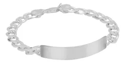 Esclava de Plata 925 Hombre con Placa Gruesa Cubana Diamantada - Imagen 1