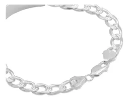 Esclava de Plata 925 Hombre con Placa Gruesa Cubana Diamantada - Imagen 4