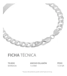 Esclava de Plata 925 Hombre con Placa Gruesa Cubana Diamantada - Imagen 5