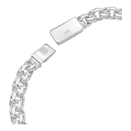 Esclava de Plata .925 Tejido Chino San Judas con Zirconia Verde 22 cm Talla 23 - Imagen 4