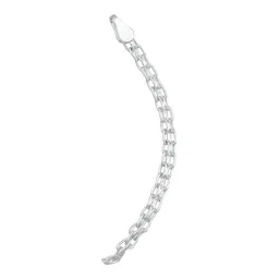 Esclava Pulsera Plata Ley 925 Diseño Bismark con Placa Lisa - Imagen 3