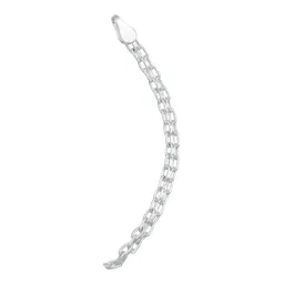 Esclava Pulsera Plata Ley 925 Diseño Bismark con Placa Lisa - Imagen 5
