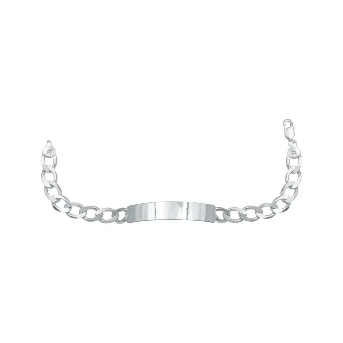 Pulsera esclava de plata ley 925 para hombre, diseño cubana barbada gruesa, eslabones de plata .925 brillante, broche perico.