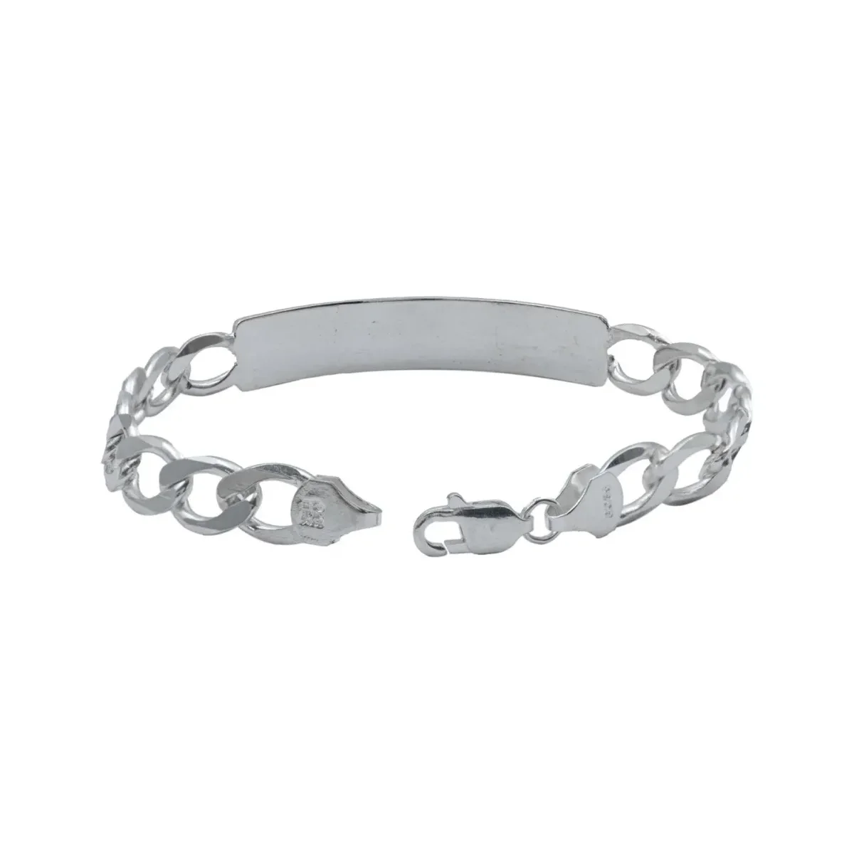 Pulsera Esclava Plata 925 Diseño Cubana Barbada Gruesa Hombre - Imagen 6