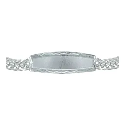 Esclava Plata 925 Doble Cadena Cubana Placa Lisa 20cm Unisex - Imagen 2