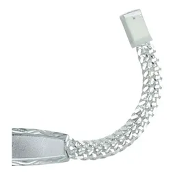 Esclava Plata 925 Doble Cadena Cubana Placa Lisa 20cm Unisex - Imagen 4
