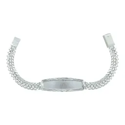Esclava Doble Cubana Placa Plata .925 19cm - Imagen 1