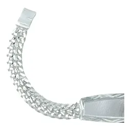 Esclava Doble Cubana Placa Plata .925 19cm - Imagen 3