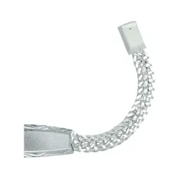 Esclava Doble Cubana Placa Plata .925 19cm - Imagen 4