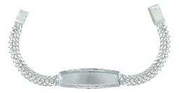 Esclava Plata 925 Doble Cubana con Placa para Hombre 22.5cm - Imagen 1