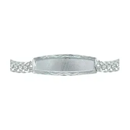 Esclava Doble Cubana Placa Plata .925 22cm - Imagen 2