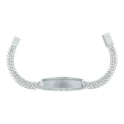 Esclava Plata 925 Doble Cubana con Placa para Hombre 22.5cm - Imagen 1