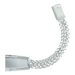 Esclava Plata 925 Doble Cubana con Placa para Hombre 22.5cm - Imagen 4