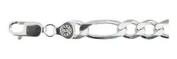 Esclava Plata 925 Fígaro 3x1 9mm para Hombre 20cm - Imagen 4