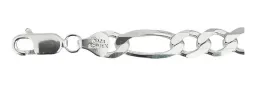 Esclava Figaro 3x1 9mm Plata .925 22cm - Imagen 3