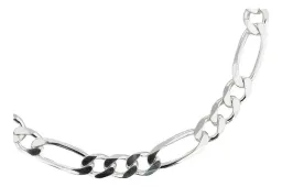 Pulsera Esclava Plata 925 Fígaro 3x1 Para Hombre 18cm - Imagen 2