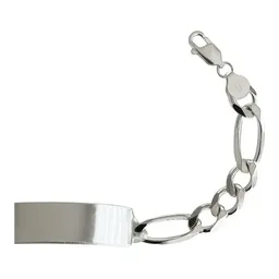 Esclava Plata 925 Cadena Figaro 3x1 con Placa Grabable para Hombre - Imagen 3
